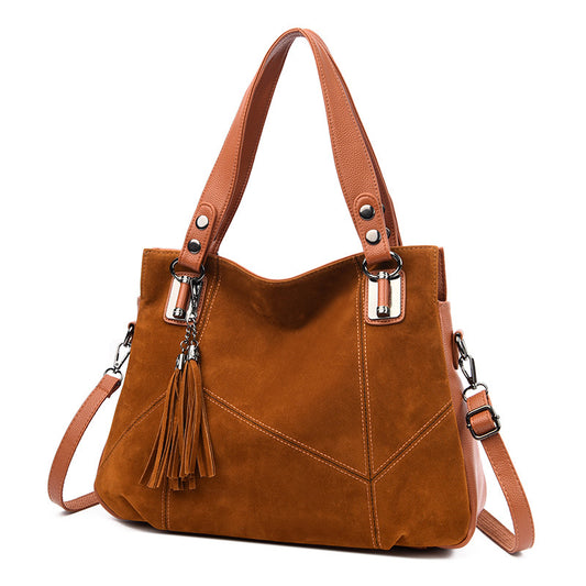Women's Retro Tassel Zipper Suede Shoulder Crossbody Bag