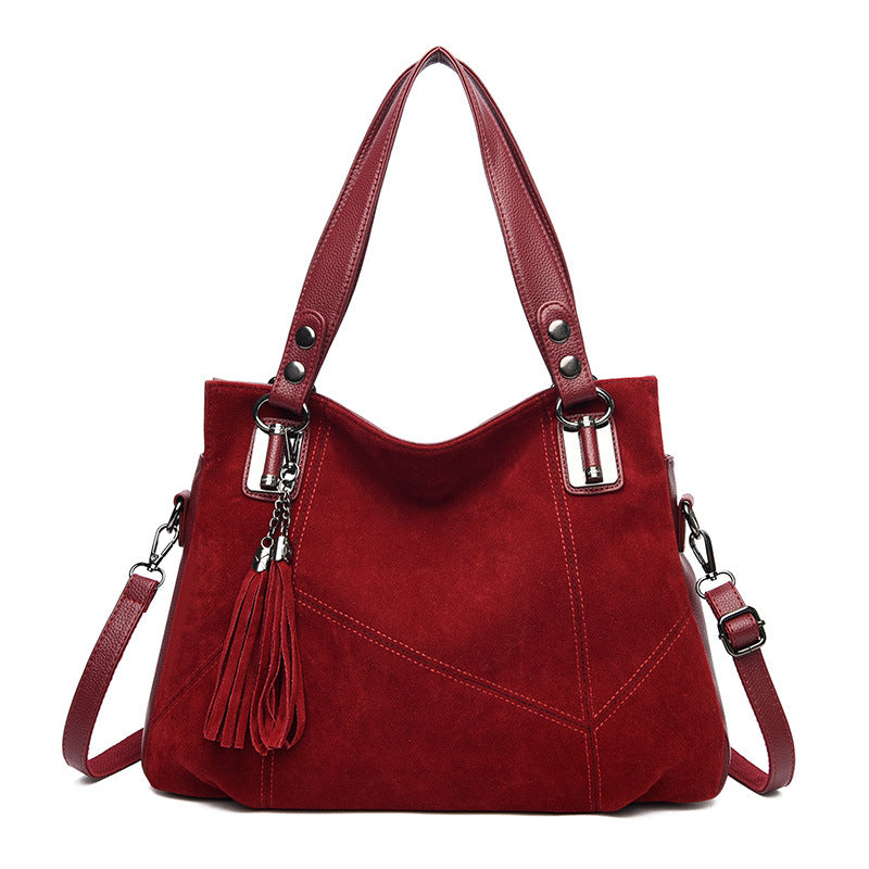 Women's Retro Tassel Zipper Suede Shoulder Crossbody Bag